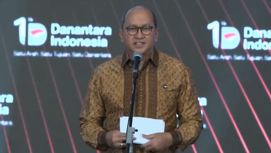 CEO Danantara Rosan Perkasa Roeslani saat HUT ke-1 Danantara Indonesia, Jakarta. (Tangkapan Layar Youtube Setpres)