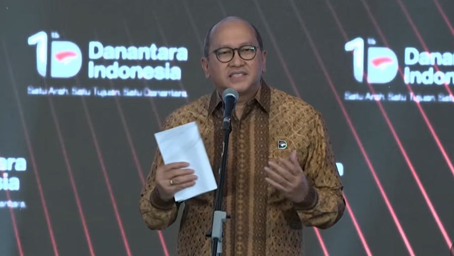 CEO Danantara Rosan Perkasa Roeslani saat HUT ke-1 Danantara Indonesia, Jakarta. (Tangkapan Layar Youtube Setpres)