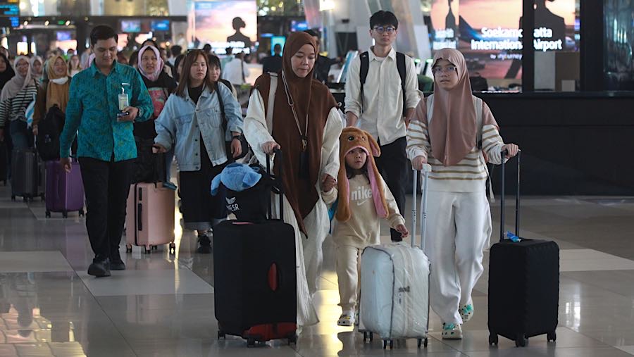 InJourney Airports memastikan kesiapan operasional dan layanan bandara selama periode angkutan Lebaran 2026. (Bloomberg Technoz/Andrean Kristianto)