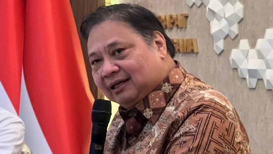 Menko Perekonomian Airlangga Hartarto. (Bloomberg Technoz/ Mis Fransiska)