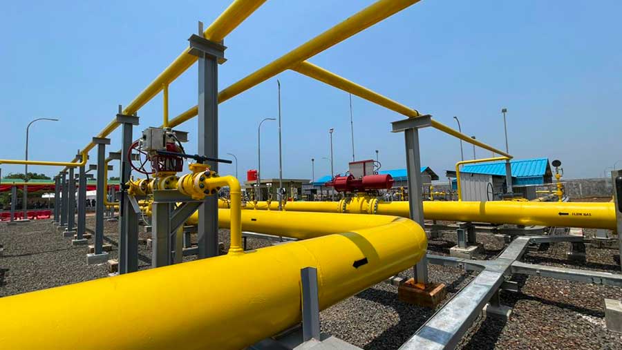 Pembangunan Rampung, ESDM Resmikan Pengaliran Perdana Gas di Pipa Cisem 2 (Bloomberg Technoz/Azura Yumna)