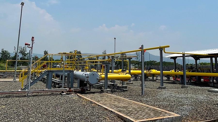Fasilitas transmisi gas bumi Cirebon—Semarang (Cisem) tahap 2 di Onshore Receiving Facility (ORF) Batang, Jawa Tengah. (Bloomberg Technoz/Azura Yumna)