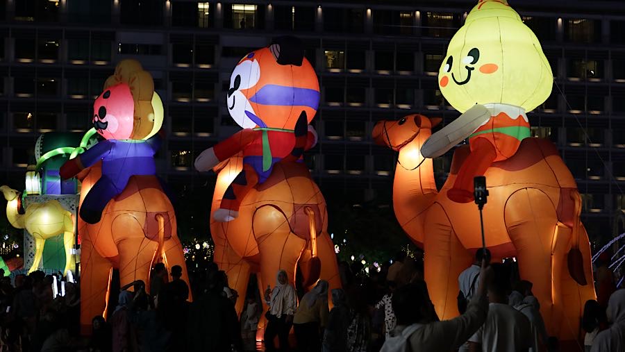 Pemprov  DKI Jakarta akan menggelar Car Free Night di koridor Jalan MH Thamrin hingga Jalan Sudirman pada malam takbiran. (Bloomberg Technoz/Andrean)