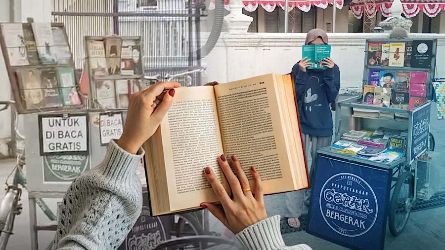 Merajut Mimpi, Komunitas Girli Dirikan Perpustakaan Gratis Di Sudut Malioboro. (Foto: Diolah dari Berbagai Sumber)