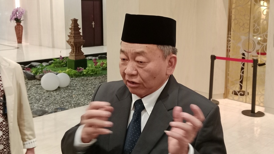 Direktur PT Bank Central Asia Tbk Santoso Liem  ketika ditemui Mahkamah Agung, Jakarta, Rabu (25/3/2026). (Bloomberg Technoz/ Pramesti Regita Cindy)