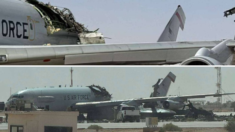 Kondisi jet canggih E-3 Sentry milik AS yang rusak. (UN Space Force, Air Force, Army, Marine Corps, Navy Military and Civilian Forum Media/facebook)