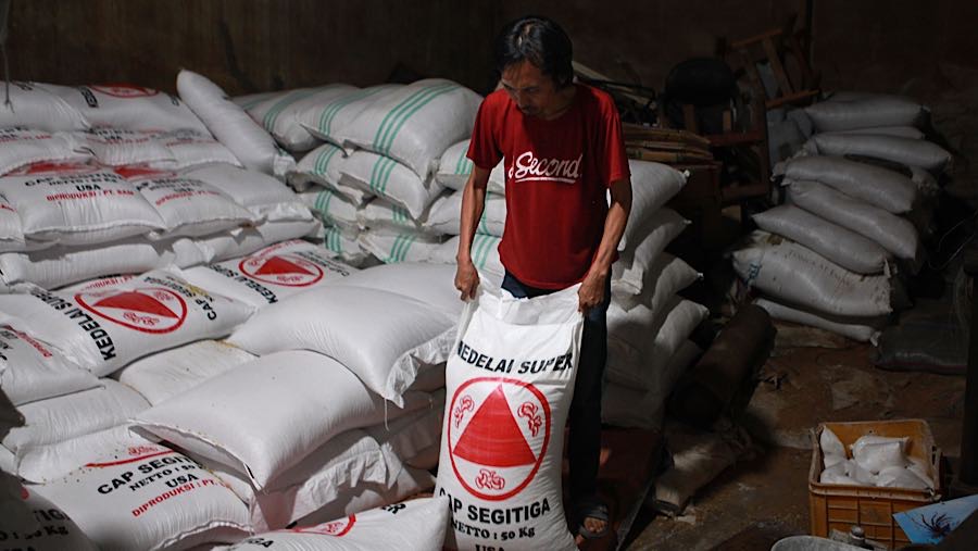 Konflik di Timur Tengah menyebabkan harga kedelai mengalami kenaikan.  (Bloomberg Technoz/Andrean Kristianto)