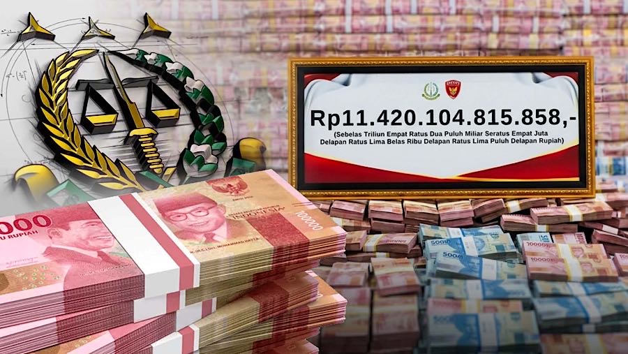 Kejagung Setor Rp11,4 Triliun ke Kas Negara, Uang Rampasan Korupsi Hingga Tambang Ilegal. (Dok. Foto Diolah)