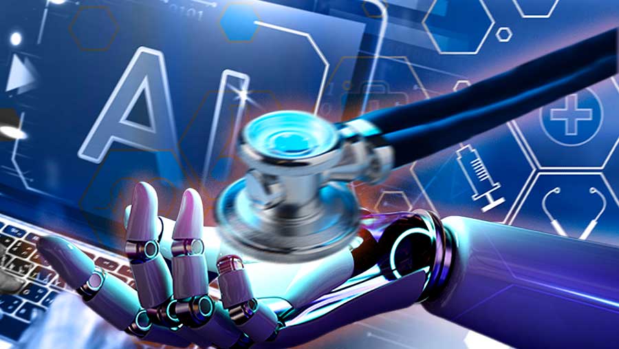 Ilustrasi ancaman ketidakakuratan AI di dunia kesehatan. (Diolah)