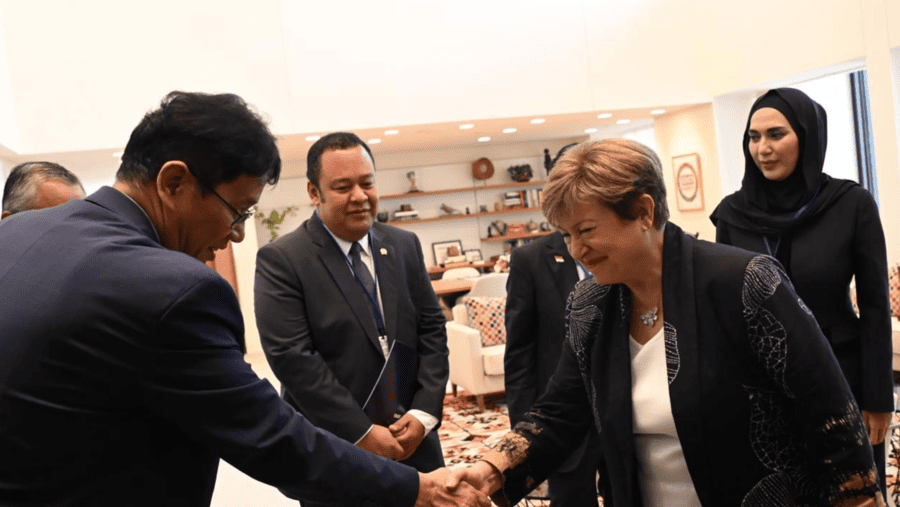 Menteri Keuangan, Purbaya Yudhi Sadewa bertemu dengan Managing Director IMF Kristalina Georgieva di AS (Dok. Kemenkeu)