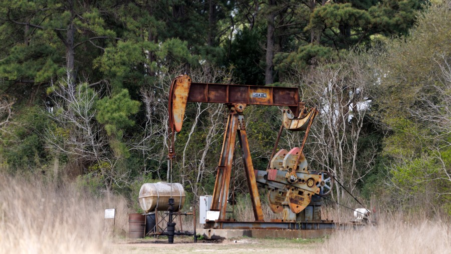 Pompa minyak di Baytown, Texas, AS./Bloomberg-Mark Felix