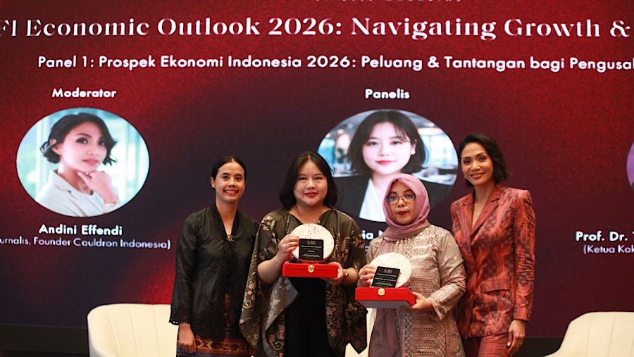 Women Founder Indonesia Economic Outlook 2026 di Jakarta, Jumat (24/4/2026). (Bloomberg Technoz/Andrean Kristianto)