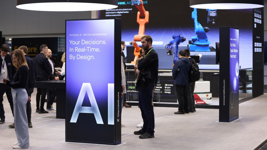 Ilustrasi pameran teknologi AI. Sebuah Industri Manufaktur Hannover Messe 2026. dok: Bloomberg