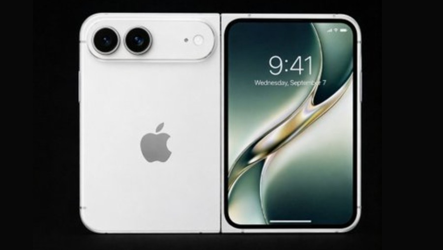 Perkiraan bentuk dan tampilan iPhone Ultra, hp lipat pertama dari Apple Inc. (dok: akun X @UniverseIce)