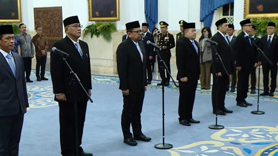 Pelantikan Pejabat Negara/Pemerintah oleh Presiden RI, Istana Negara, (27/4/2026) (Tangkapan layar YouTube Sekretariat Presiden)