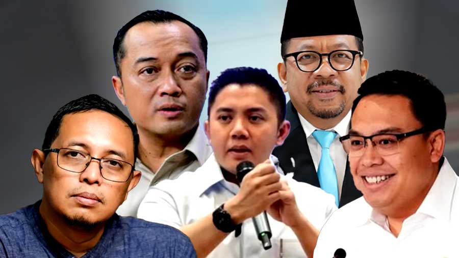Muhammad Qodari, Hasan Nasbi, Prasetyo Hadi, Teddy Indra Wijaya dan Angga Raka Prabowo (Diolah berbagai sumber)