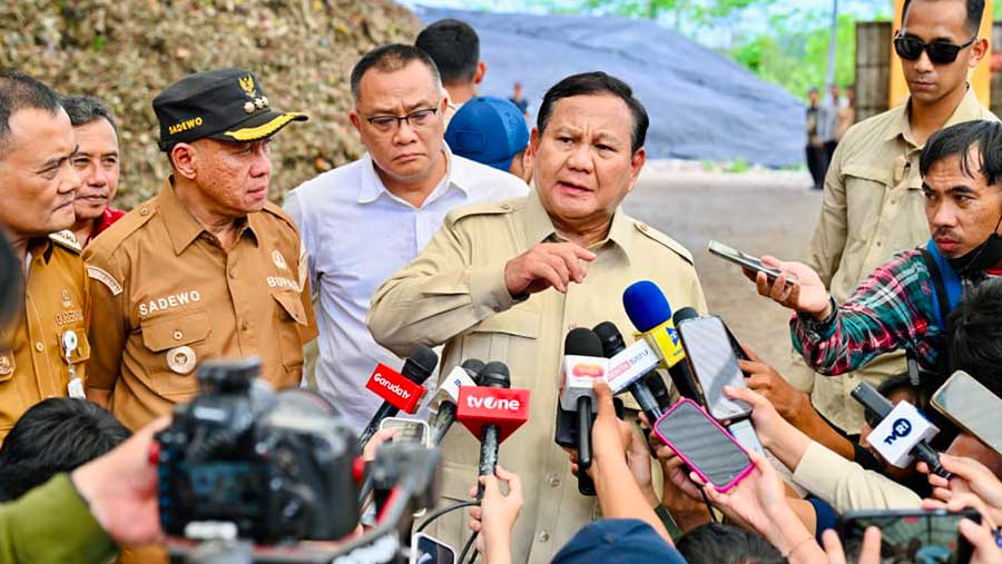 Presiden Prabowo Subianto kunjungi TPST BLE Banyumas. (Dok BPMI)