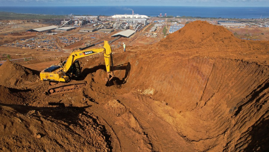 Lokasi penambangan nikel yang dioperasikan oleh Harita Nickel di Pulau Obi, Maluku Utara, Indonesia./Bloomberg-Dimas Ardian