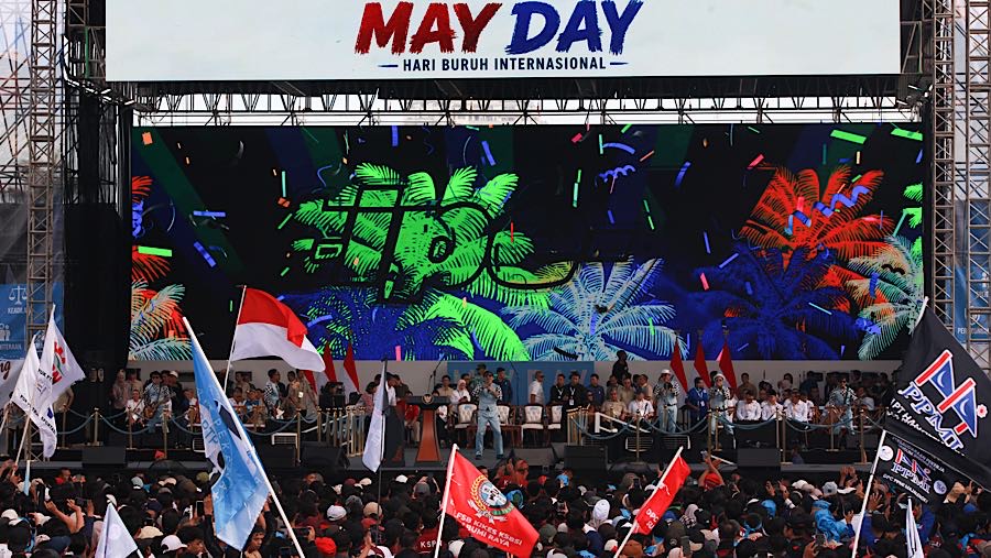 Sejumlah musisi seperti Kotak hingga Tipe-X dan Ndarboy Genk turut memeriahkan acara. (Bloomberg Technoz/Andrean K)