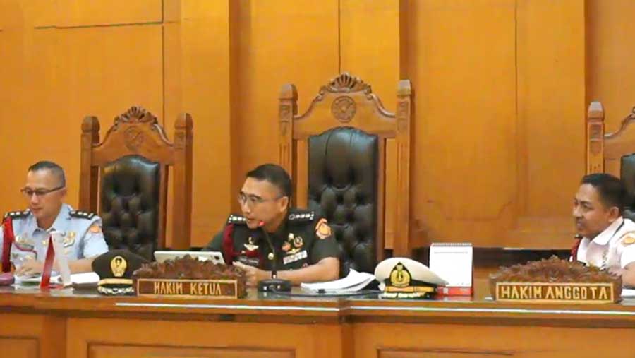 Sidang lanjutan perkara penyiraman air keras terhadap aktivis agenda pemeriksaan saksi (Tangkapan layar Youtube Dilmil Jakarta)