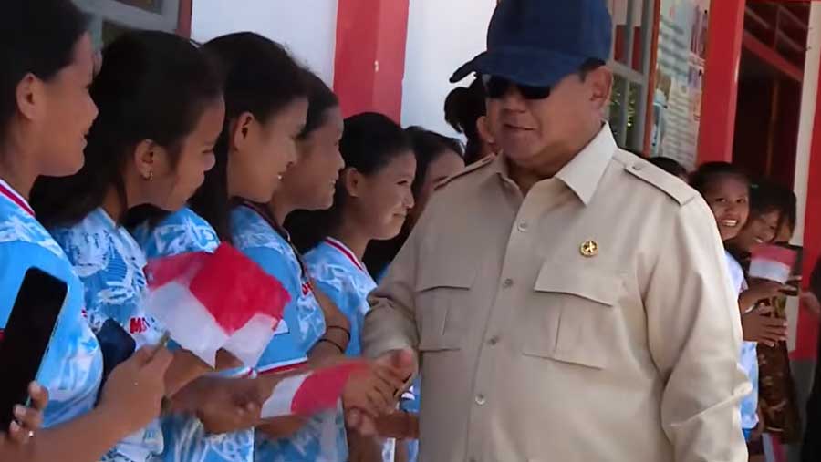 Kunjungan Kerja Presiden Prabowo di Miangas, Kepulauan Talaud, 9/5/2026. (Tangkapan layar YouTube Sekretariat Presiden)