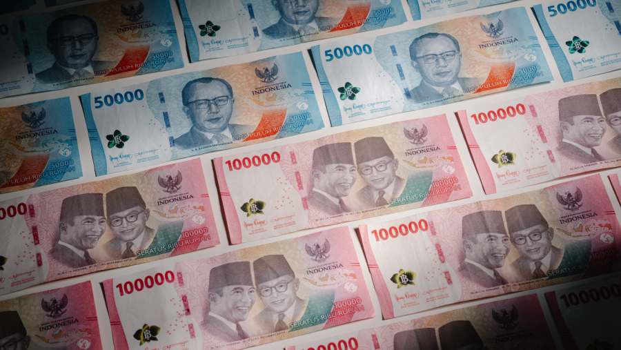 Rupiah terhadap dolar AS.