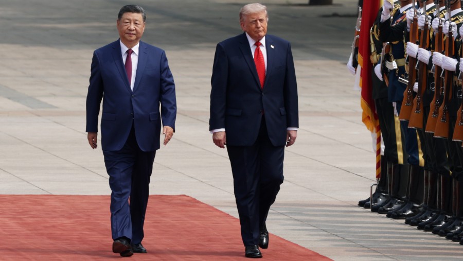 Donald Trump dan Xi Jinping bertemu di Beijing, China. dok: Bloomberg