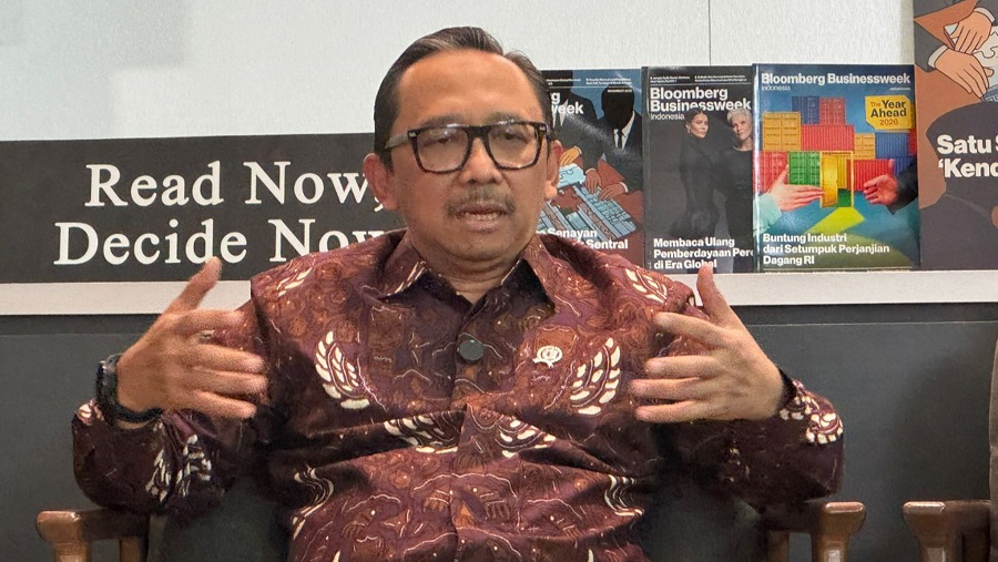 Wakil Menteri Keuangan, Juda Agung saat POV Talks Bloomberg Technoz di Jakarta, Senin (18/5/2026). (Bloomberg Technoz/ Andrean Kristianto)
