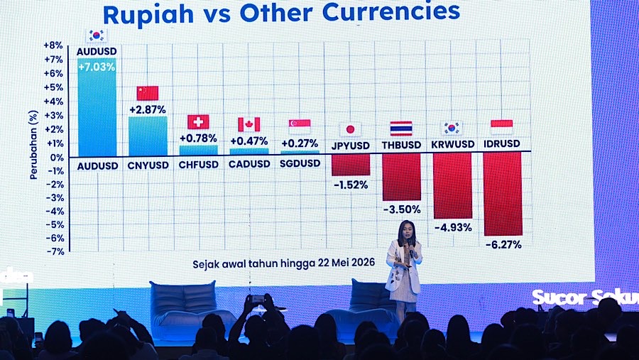 Pendiri Emtrade, Ellen May Saat Stock Idea Festival di Jakarta, Sabtu (23/5/2026). (Bloomberg Technoz/Andrean Kristianto)