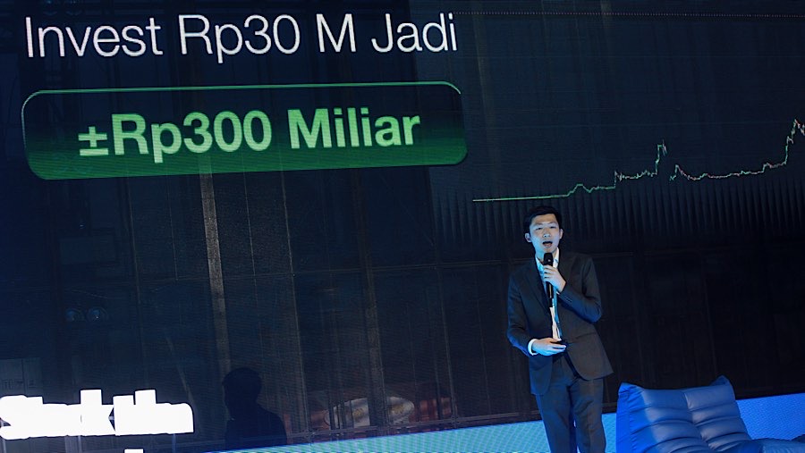 Investor sekaligus pendiri Stockwise Andry Hakim Saat Stock Idea Festival di Jakarta, Sabtu (23/5/2026). (Bloomberg Technoz/Andrean Kristianto)