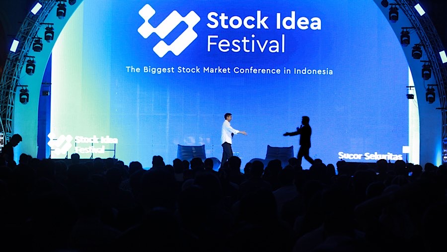 Founder Fortis Capital, David Noah Saat Stock Idea Festival di Jakarta, Sabtu (23/5/2026). (Bloomberg Technoz/Andrean Kristianto)