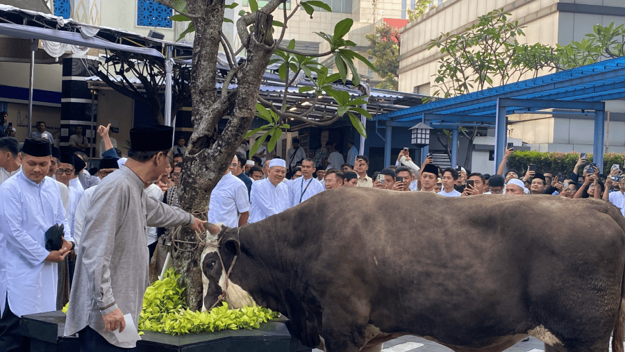 Menkeu Purbaya Yudhi Sadewa saat Iduladha 2026, Rabu (27/5/2026)./Bloomberg Technoz-Dovana Hasiana