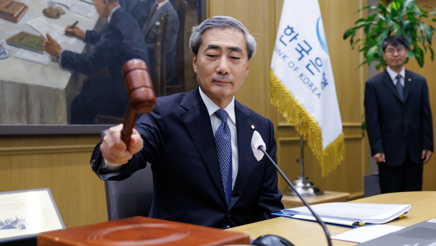 Shin Hyun Song membuka rapat kebijakan moneter pada 28 Mei. (Fotografer: SeongJoon Cho/Bloomberg)