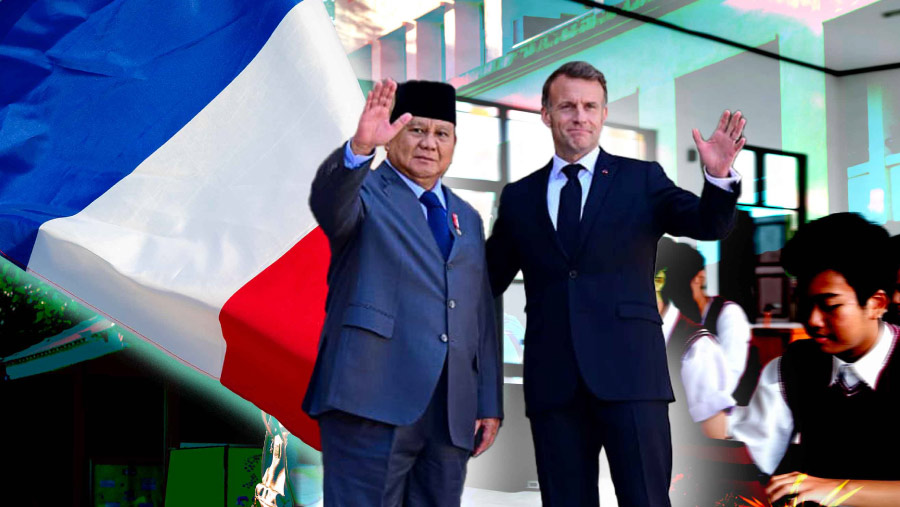 Di depan Macron, Presiden Prabowo sebut sudah instruksikan sekolah RI belajar bahasa Prancis (Diolah)