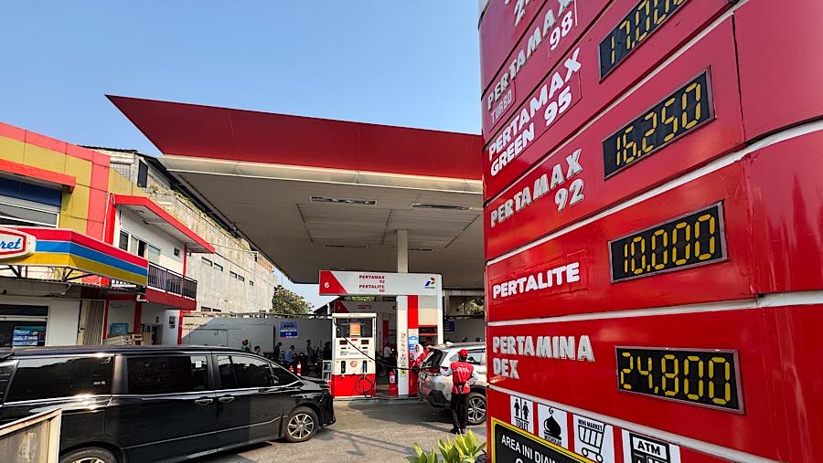 Suasana SPBU Pertamina di Jakarta, Rabu (10/6/2026). (Bloomberg Technoz/Andrean Kristianto)