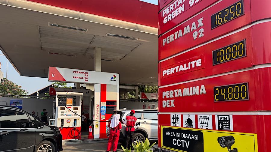 Suasana SPBU Pertamina di Jakarta, Rabu (10/6/2026). (Bloomberg Technoz/Andrean Kristianto)