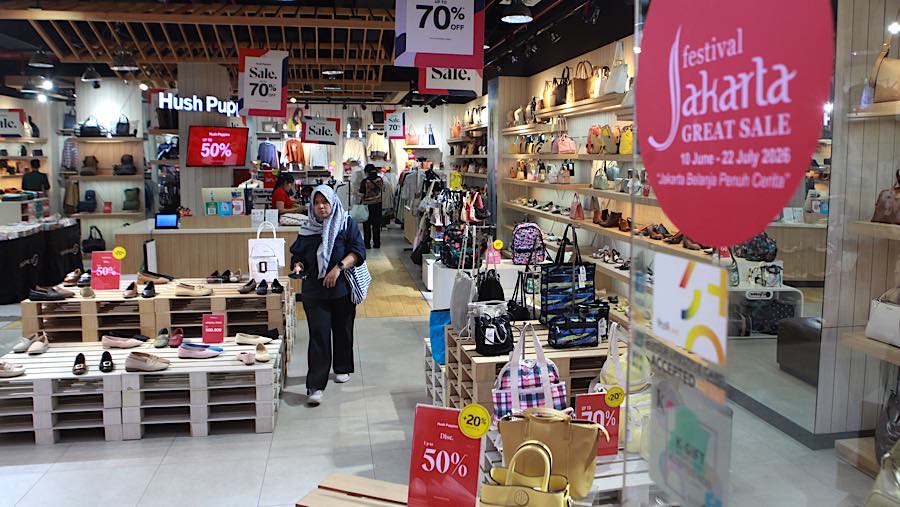 Festival Jakarta Great Sale (FJGS) 2026 kembali digelar dalam rangka memeriahkan Hari Ulang Tahun ke-499 Jakarta. (Bloomberg Technoz/Andrean K)