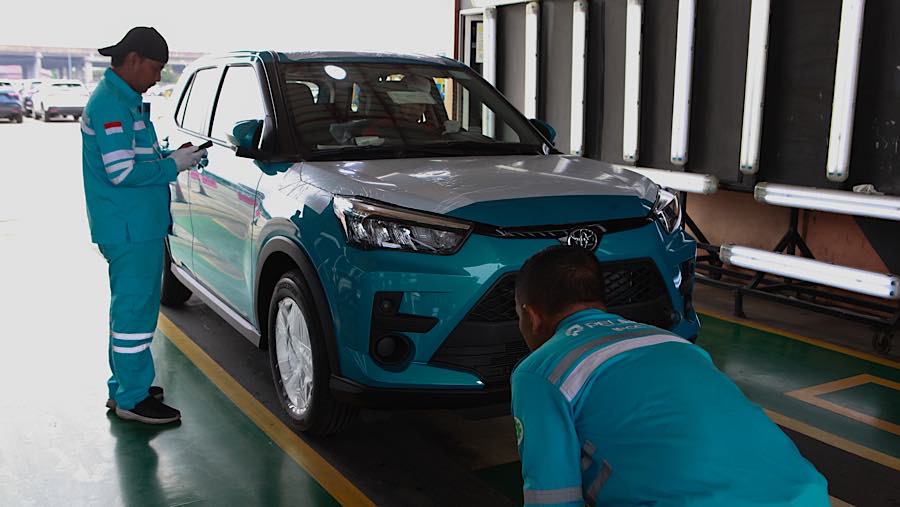 Data Gaikindo menunjukkan ekspor mobil completely built up (CBU) pada Mei 2026 mencapai 47.560 unit. (Bloomberg Technoz/Andrean Kristianto)