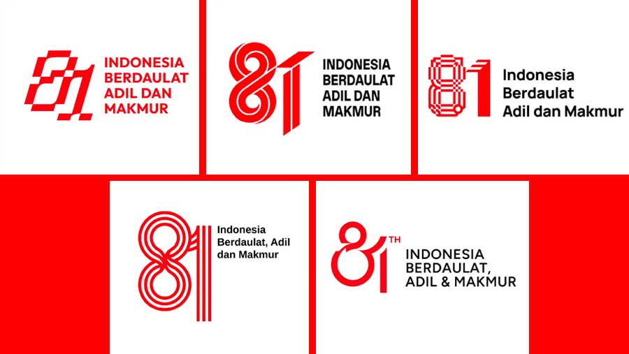 5 kandidat logo resmi HUT ke-81 kemerdekaan RI (Dok. Kemensetneg RI)
