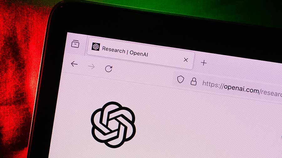 Logo asisten virtual OpenAI di komputer laptop. (Bloomberg/Andrey Rudakov)