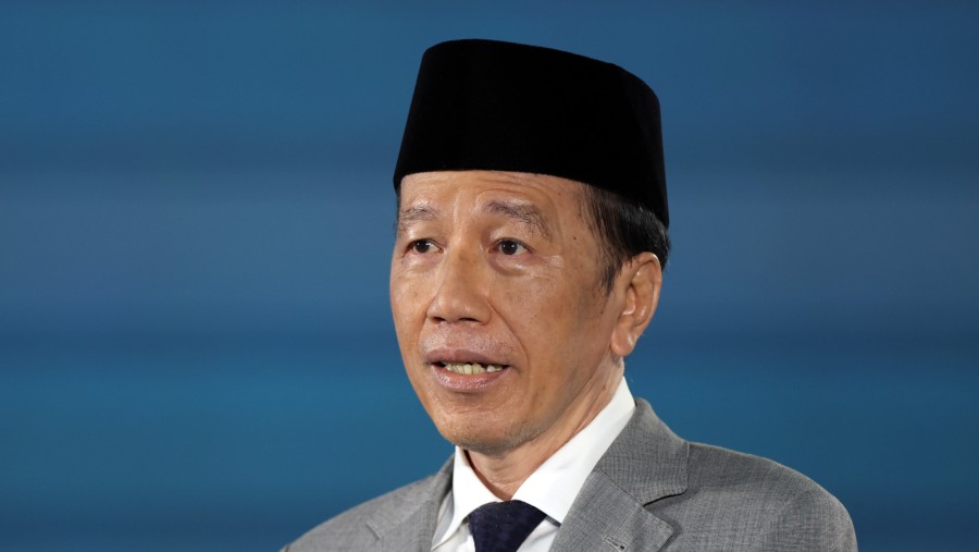 Joko Widodo atau Jokowi saat menghadiri Bloomberg’s New Economy Forum di Singapura. dok: Lionel Ng/Bloomberg