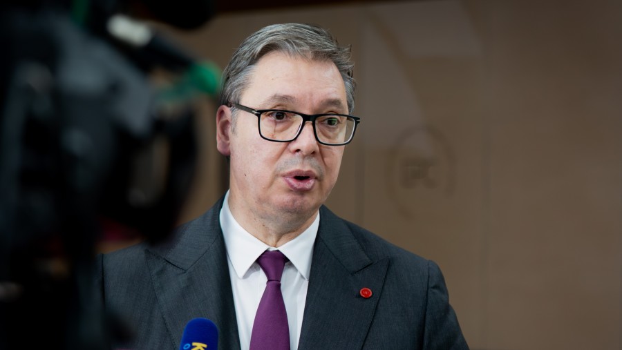 Presiden Serbia Aleksandar Vucic. (Nichlas Pollier/Bloomberg)