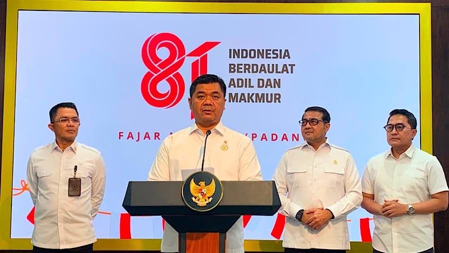 Pemerintah Tetapkan Logo HUT RI ke-81. (Bloomberg Technoz/Dovana Hasiana)