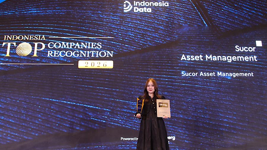 Sucor Asset Management meraih penghargaan dalam acara Indonesia Top Companies Recognition di Jakarta, Senin (29/6/2026). (Bloomberg Technoz/Tri Cahyo)