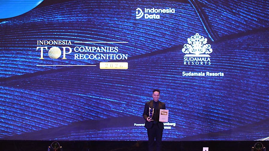 Sudamala Resorts meraih penghargaan dalam acara Indonesia Top Companies Recognition di Jakarta, Senin (29/6/2026). (Bloomberg Technoz/Andrean K)