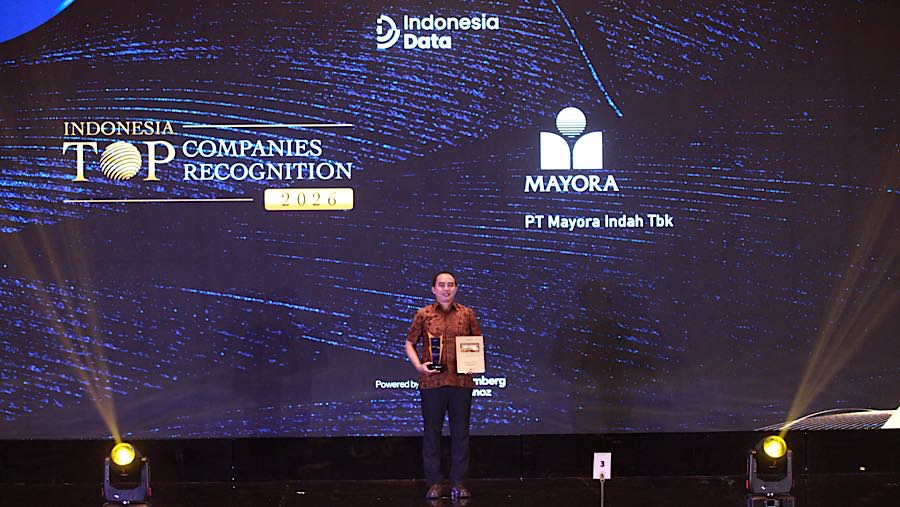 PT Mayora Indah Tbk meraih penghargaan dalam acara Indonesia Top Companies Recognition di Jakarta, Senin (29/6/2026). (Bloomberg Technoz/Andrean K)