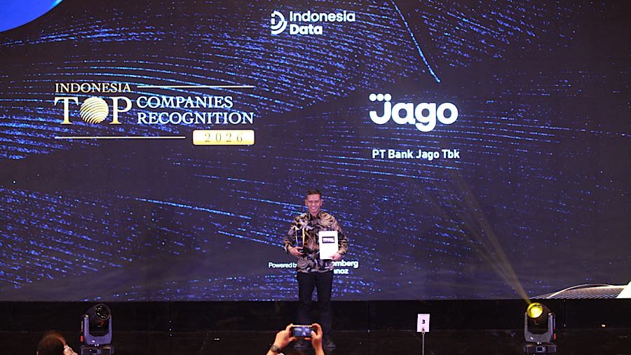 PT Bank Jago Tbk meraih penghargaan dalam acara Indonesia Top Companies Recognition di Jakarta, Senin (29/6/2026). (Bloomberg Technoz/Andrean K)