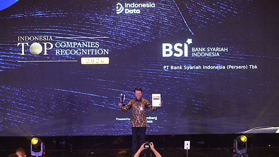 PT Bank Syariah Indonesia (Persero) Tbk meraih penghargaan pada Indonesia Top Companies Recognition, Senin (29/6/2026). (Bloomberg Technoz/ Andre)