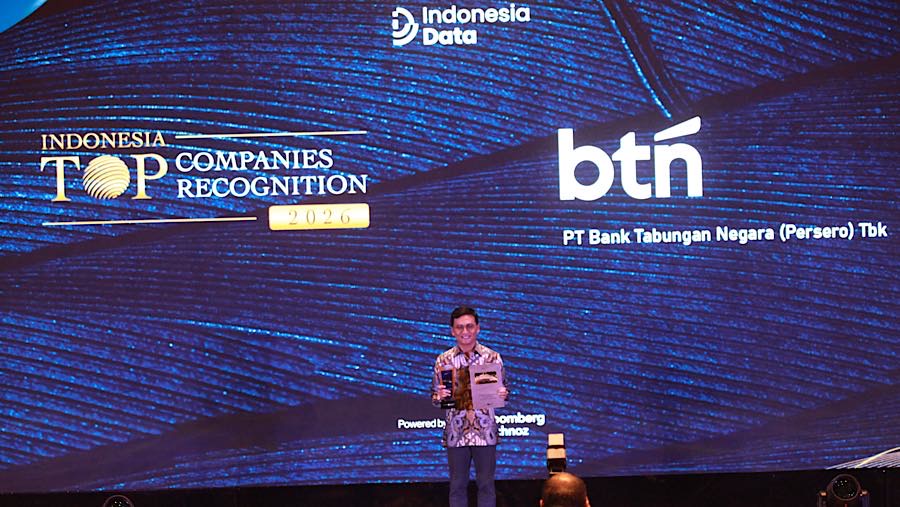 PT Bank Tabungan Negara (Persero) Tbk meraih penghargaan pada Indonesia Top Companies Recognition, Senin (29/6/2026). (Bloomberg Technoz/ Andrean K)