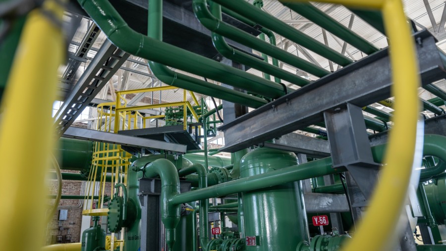 Jalur pipa gas untuk mengalirkan gas alam./Bloomberg-Victor J. Blue